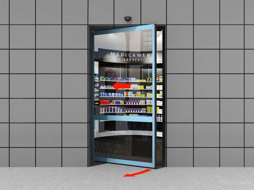 Одностворчатая дверь «антипаника» (с функцией распахивания створки).